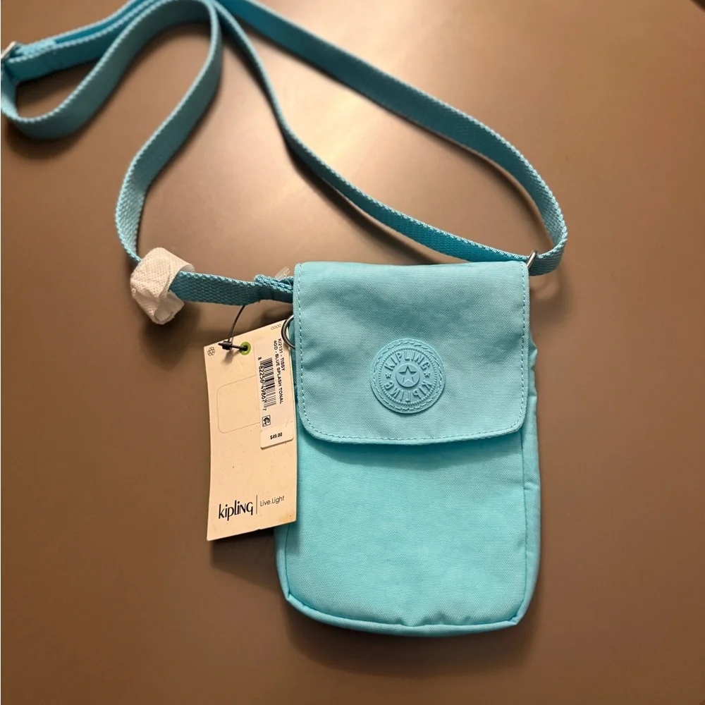 Kipling Tissy Aqua Crossbody Bag phone bag - Picture 2 of 8